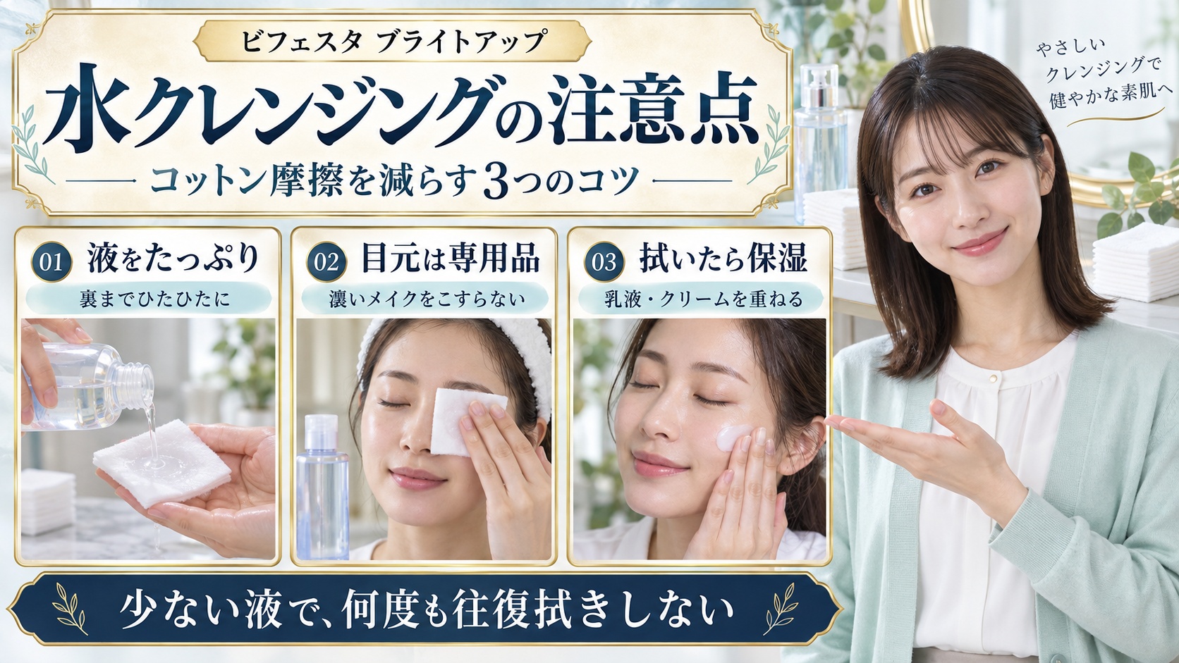 ビフェスタ水クレンジングブライトアップの注意点！肌荒れ予防の知識