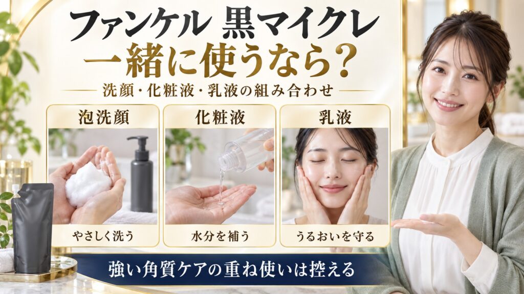 ファンケル黒マイクレ詰替用併用術！相性の良いスキンケア解説