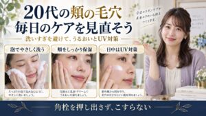 20代の頬の毛穴はどうケアする？開きとたるみを防ぐスキンケア手順