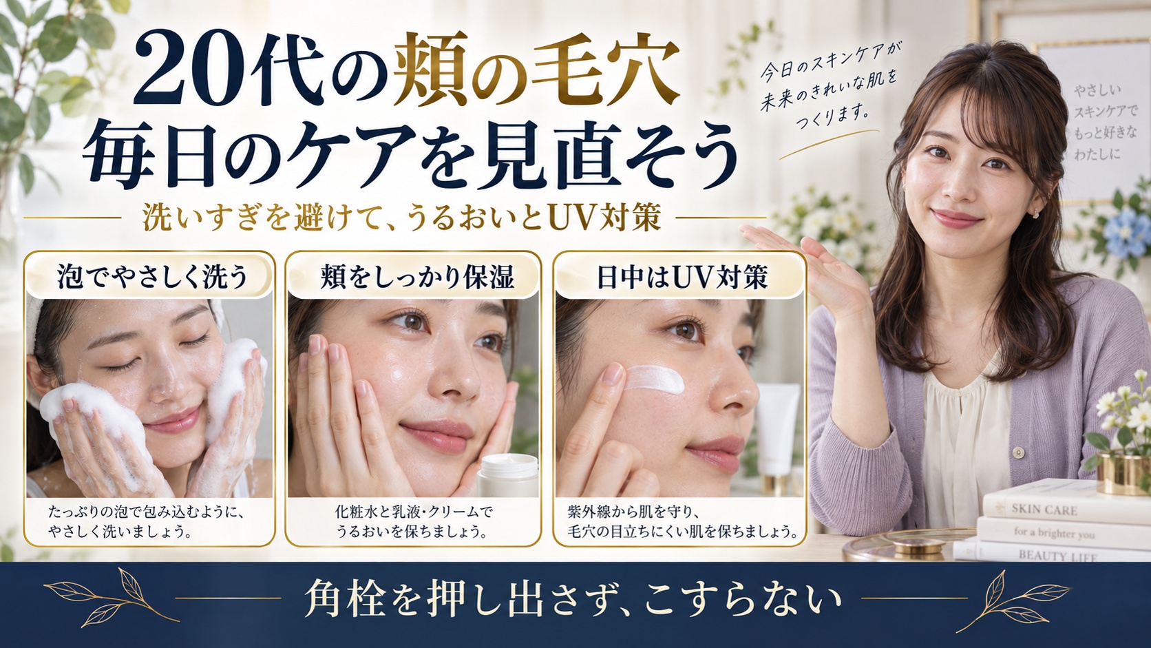 20代の頬の毛穴はどうケアする？開きとたるみを防ぐスキンケア手順