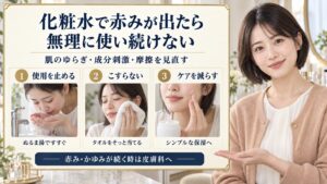 化粧水で赤みが出る原因と対策！肌荒れを防ぐ低刺激ケア手順