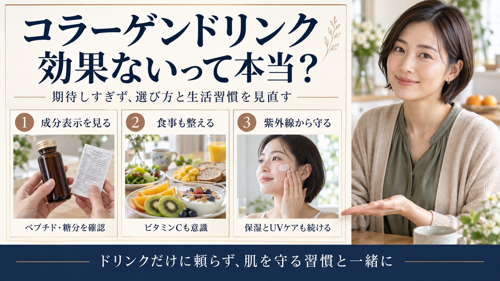 コラーゲンドリンクの効果は?飲む前に知りたい肌ケアの考え方