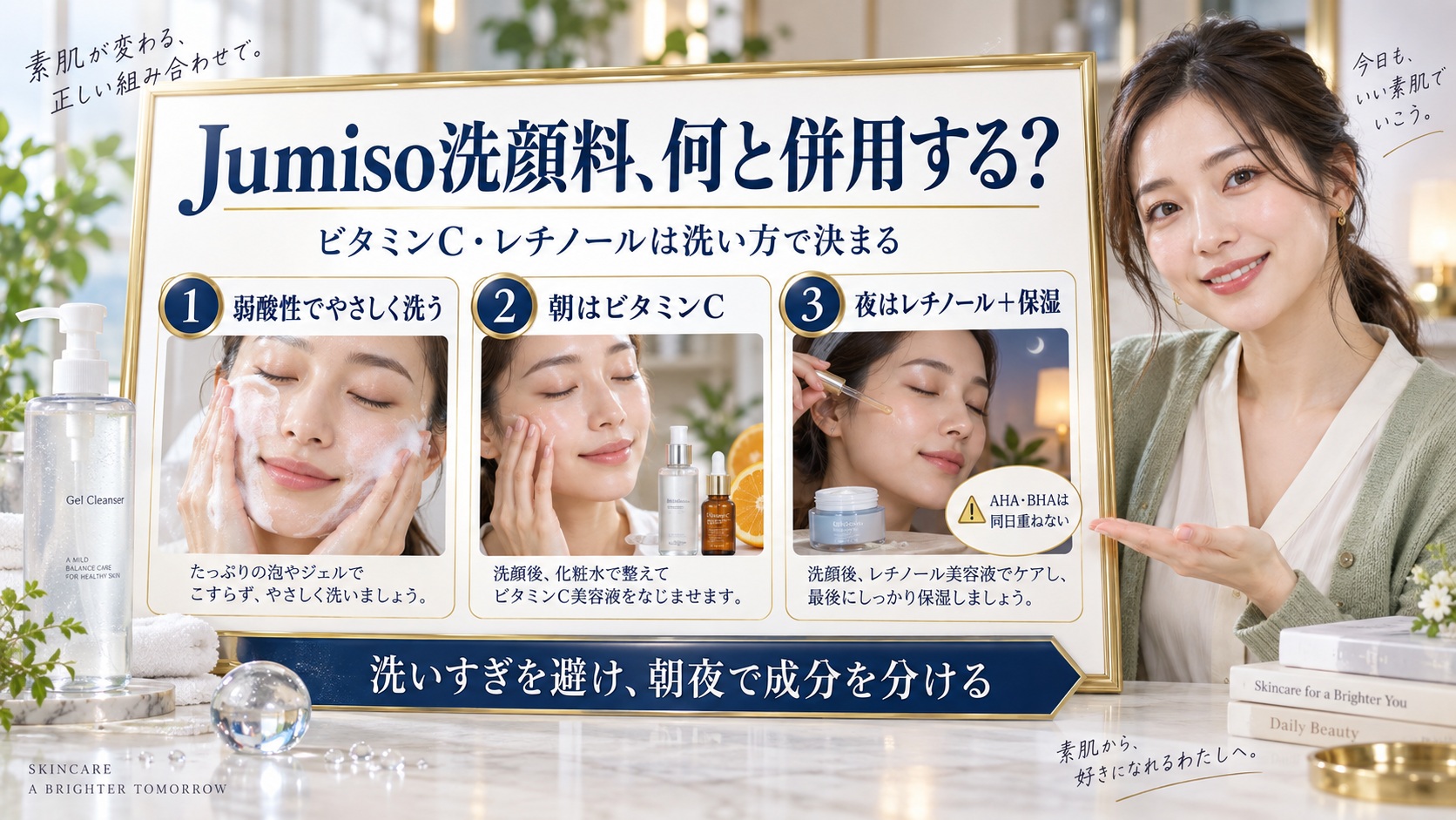 Jumiso洗顔料とビタミンC・レチノールの併用相性を解説するBeauty Board