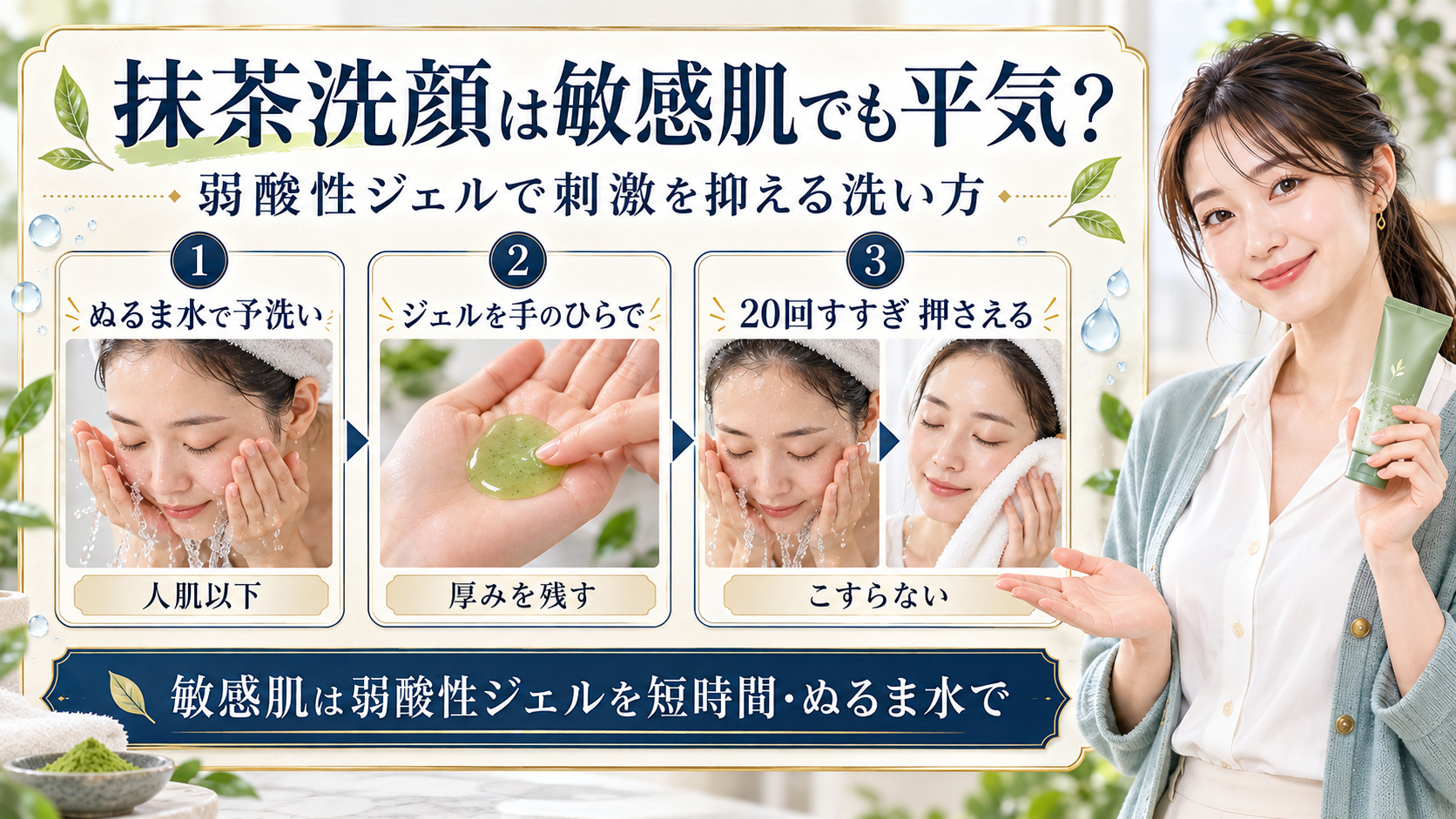 KraveBeauty抹茶洗顔を敏感肌向けに使う3ステップ
