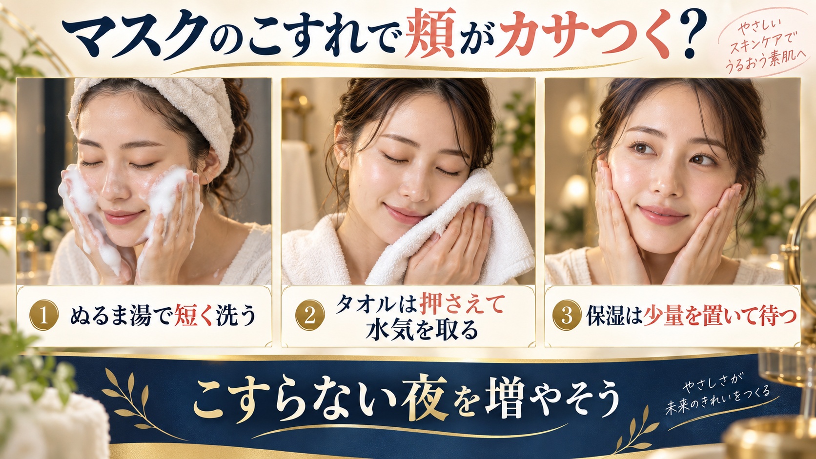 マスクのこすれで頬がカサつくのはなぜ？洗顔後の保湿と触り方の見直し方 Beauty Board