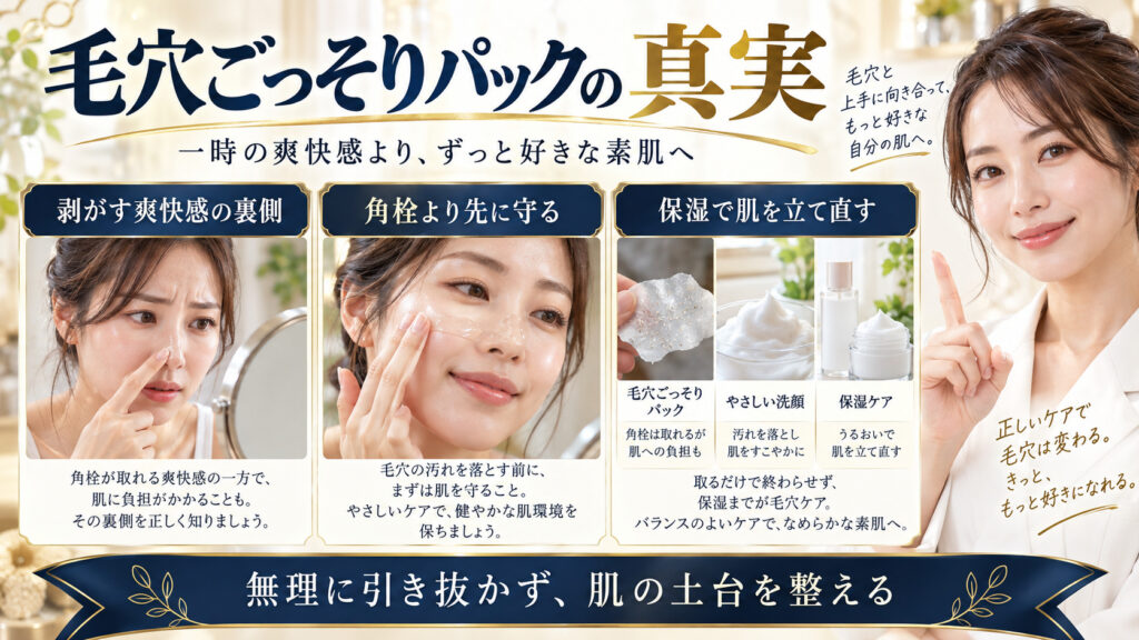 毛穴ごっそりパックの真実と肌を守るケアを解説するBeauty Board