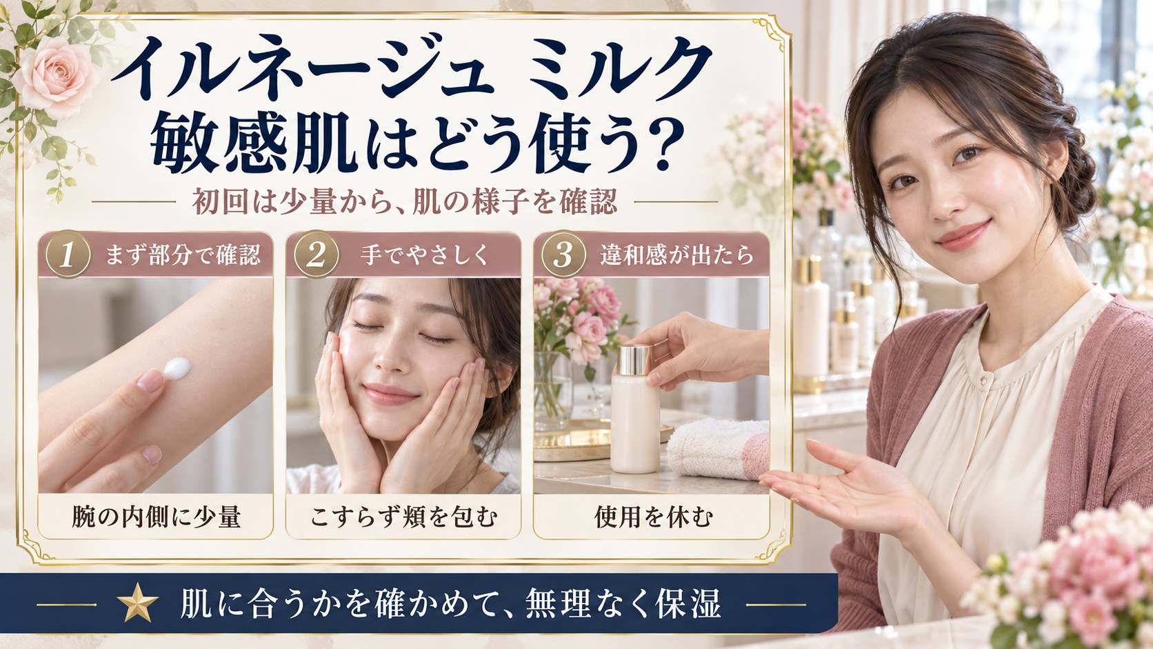 イルネージュミルクは敏感肌でも使える？刺激を避けて潤すバリアケア