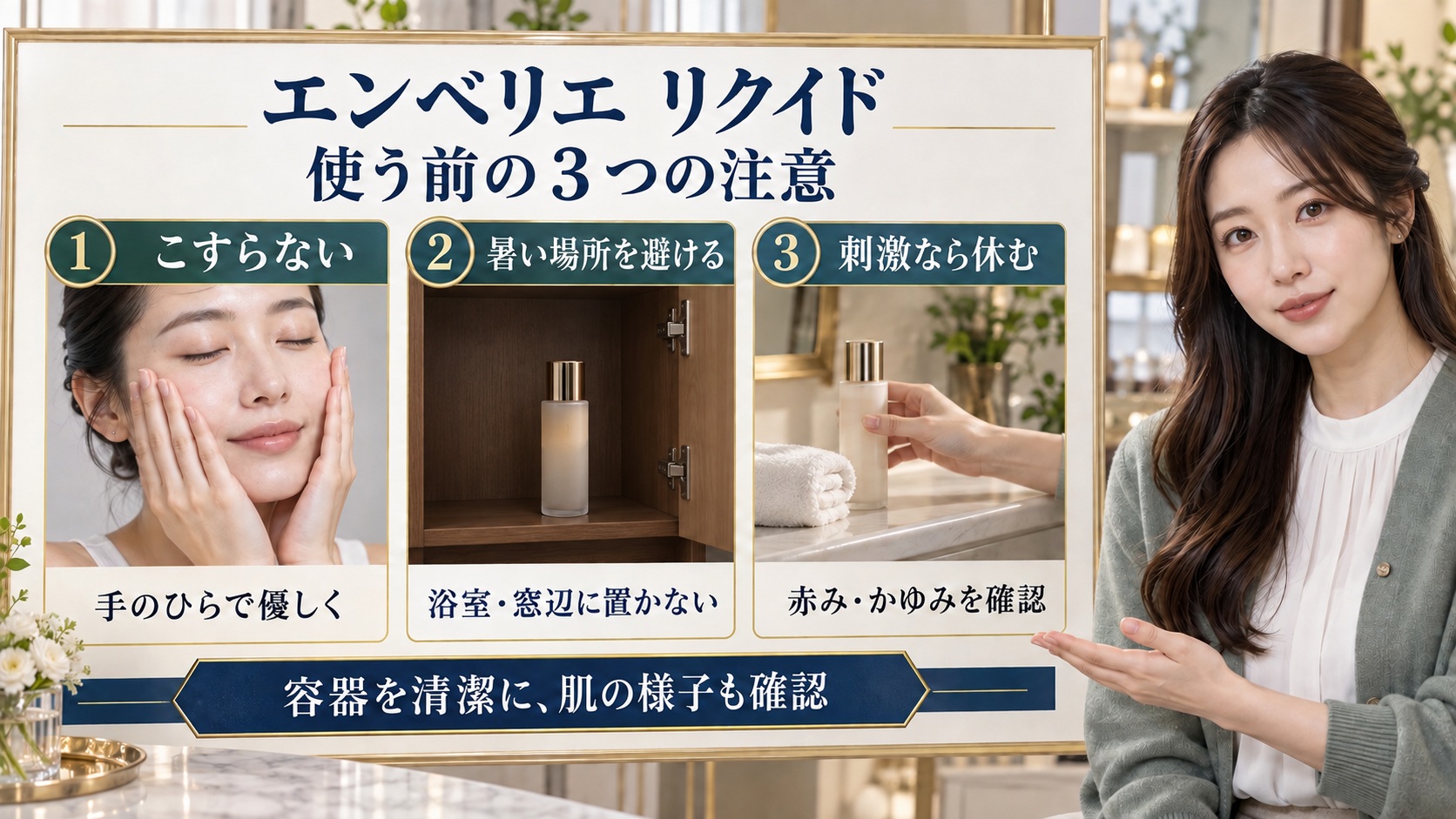 エンベリエリクイドの注意点とは？肌トラブルを防ぐ正しい知識