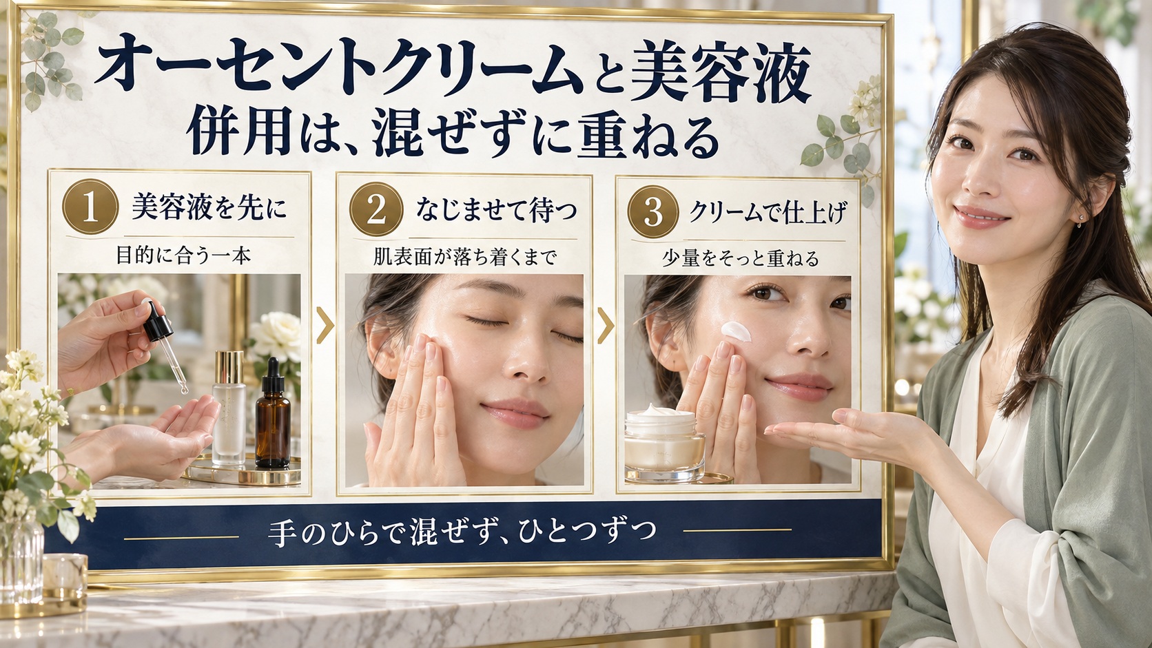 オーセントクリームの併用術!美肌力を極める重ね方とNG相性