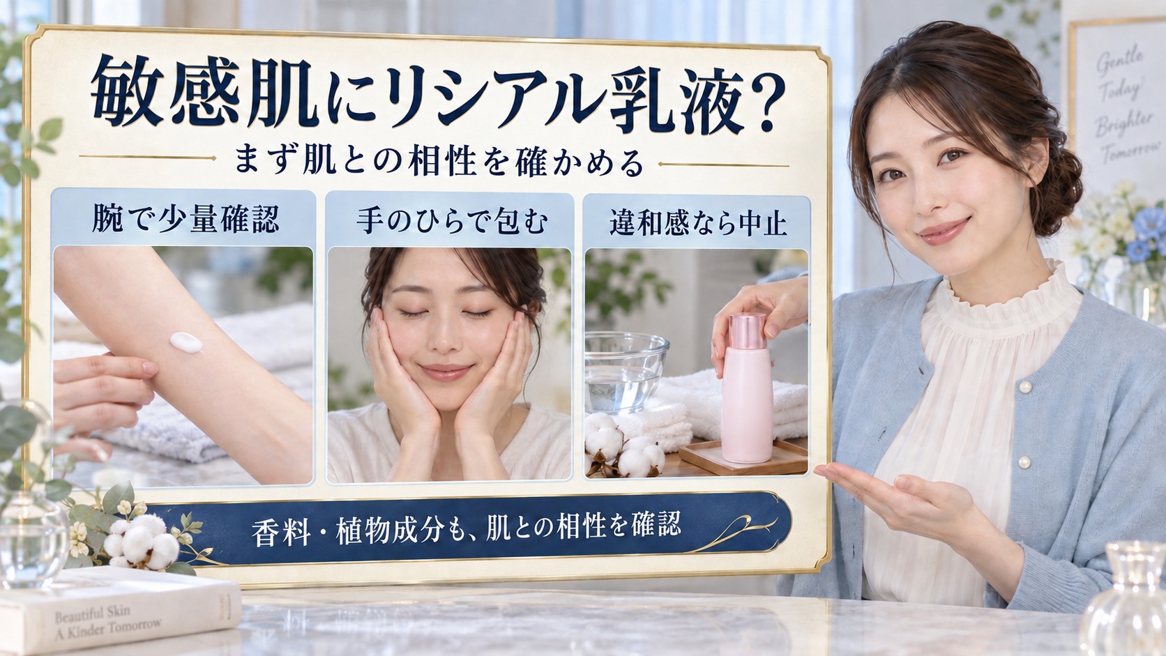 リシアルミルクローションは敏感肌に使える?刺激を防ぐ乳液作法