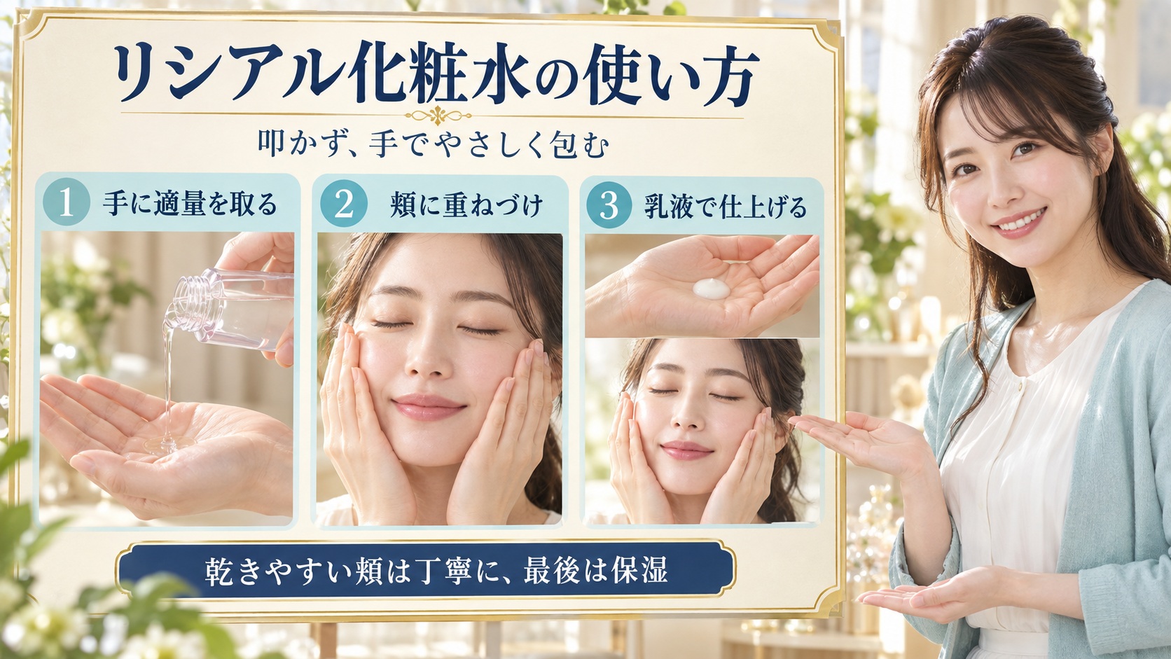 リシアルローションの使い方！大人の水密肌を育てる化粧水作法