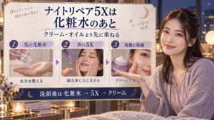 ミシャナイトリペア5Xの順番！夜スキンケアでハリ高めるステップ