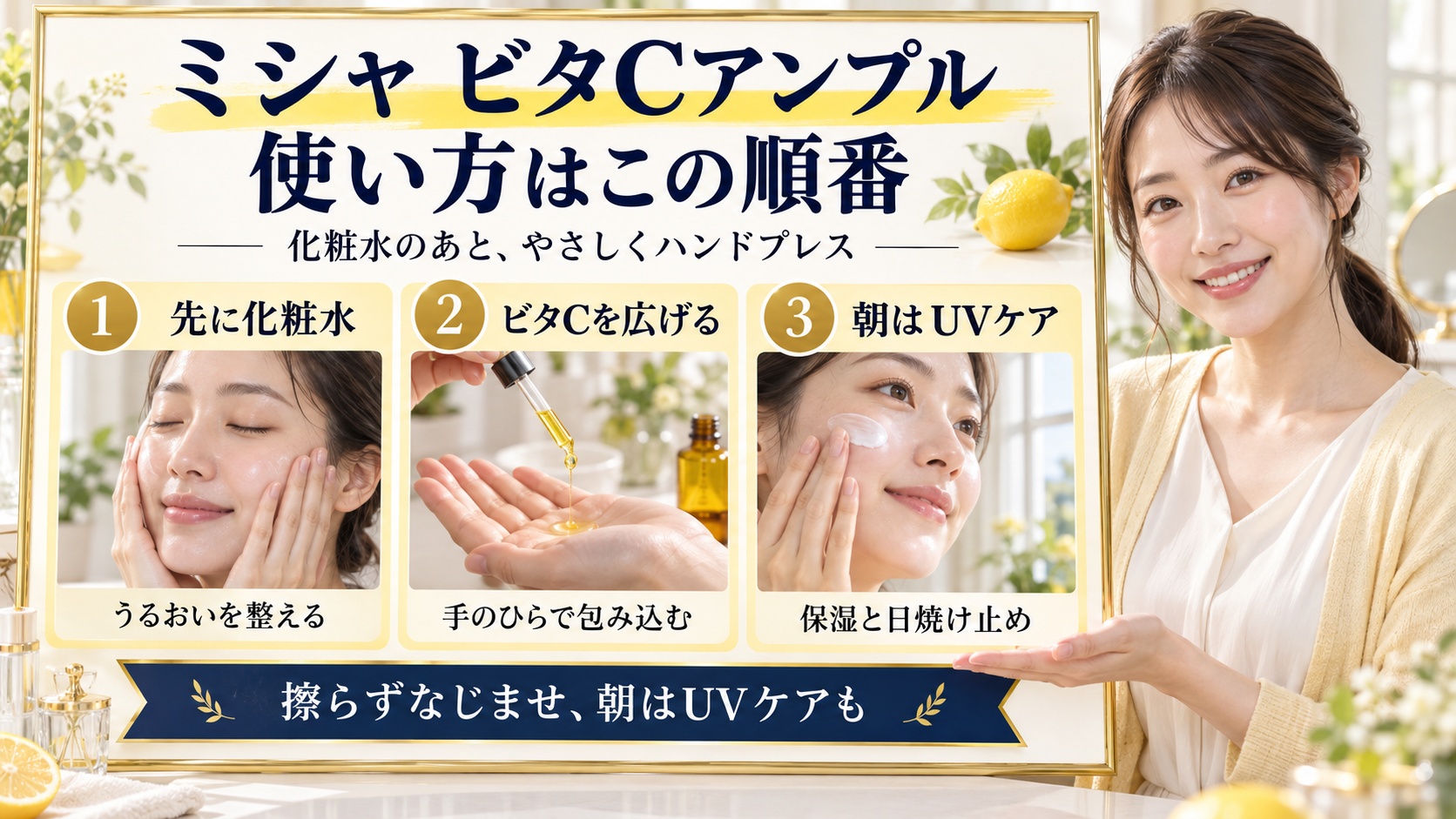 ミシャビタCアンプルの使い方!毛穴とくすみに効かせる正しい塗り方
