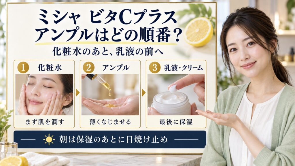 ミシャビタCプラスアンプルの順番！毛穴とくすみに効かせる重ね方