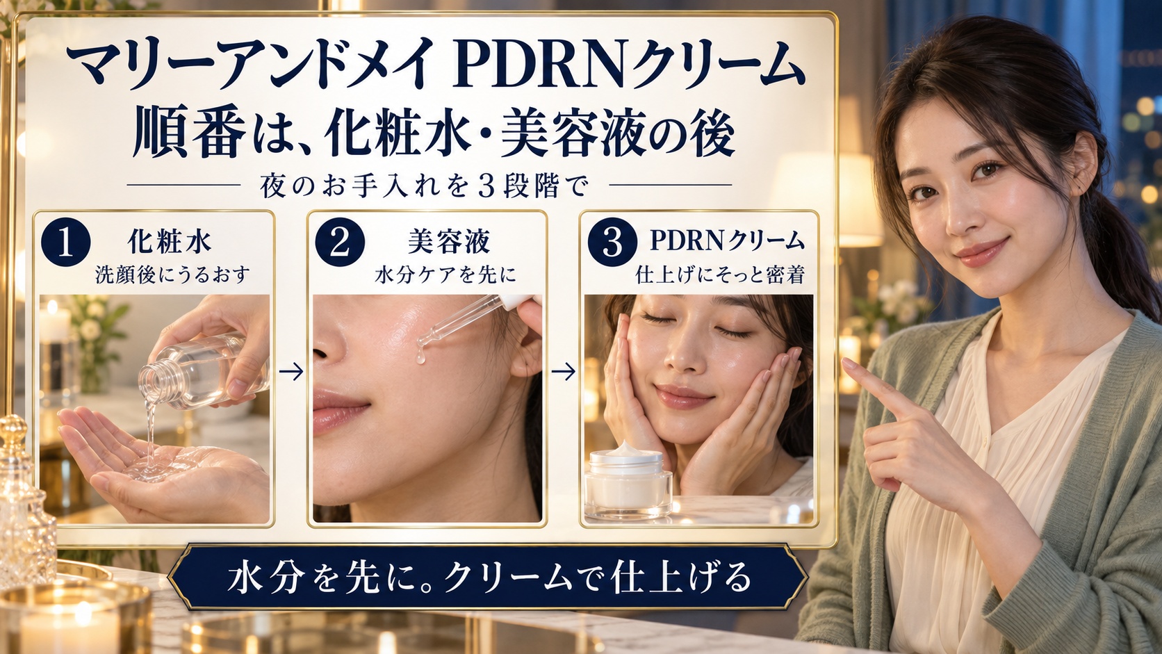 マリーアンドメイ スピキュールPDRNクリームの順番！夜の重ね方