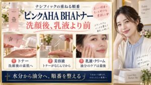 ナシフィック ピンクAHA BHAトナー順番！浸透を高める重ね方