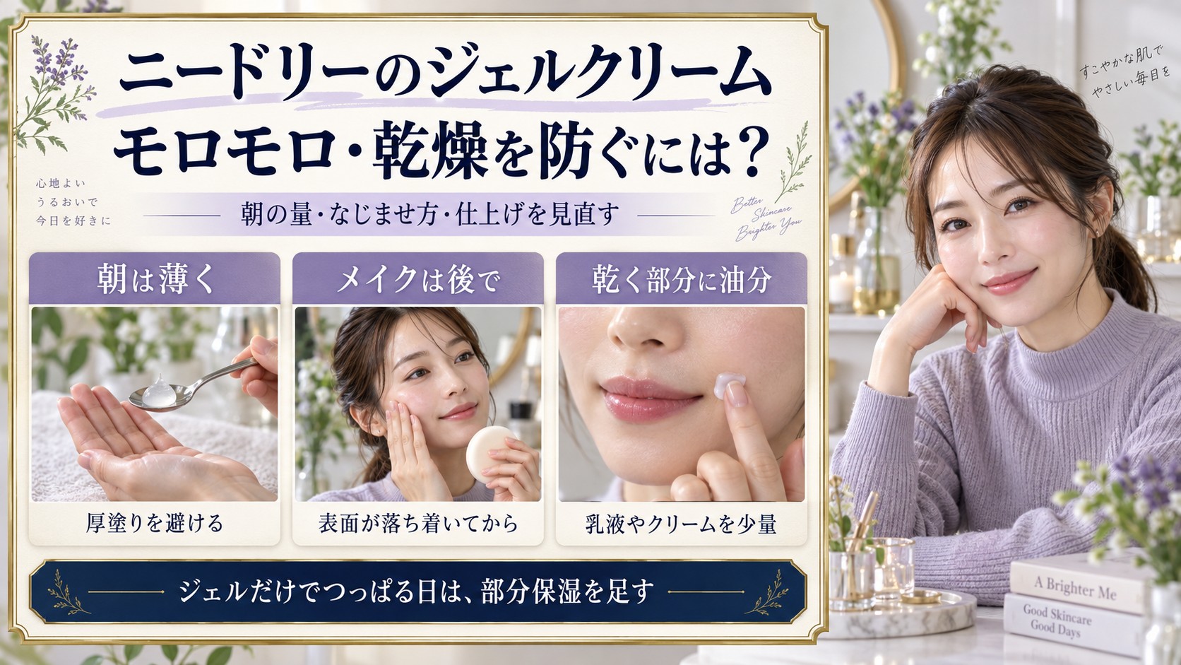 ニードリー パンテノールジェルクリーム注意点！モロモロと乾燥対策