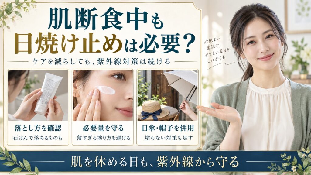 肌断食中の日焼け止めはどうする？紫外線を防ぐ最小限ケアの考え方