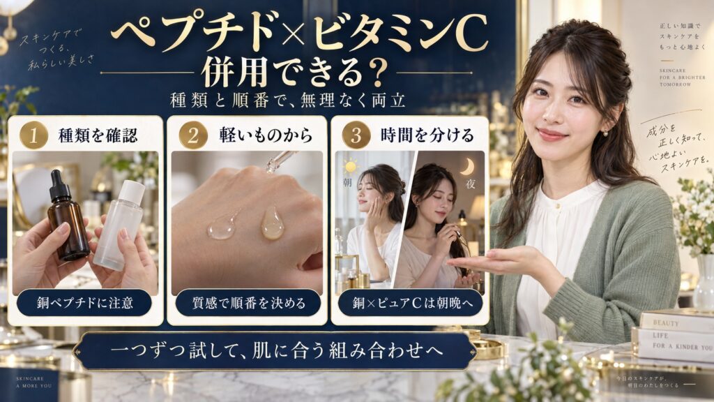 ペプチドとビタミンCは併用できる？順番と相性を高める使い方